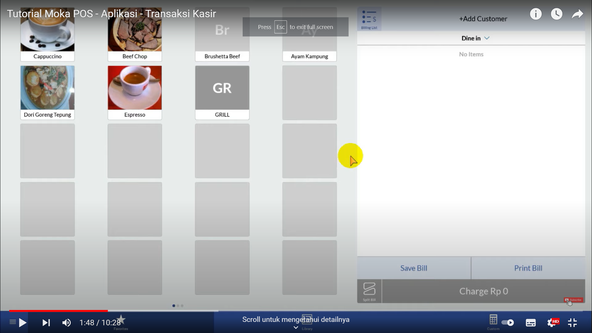 Screenshot tentang sistem MokaPOS yang menampilkan daftar produk favorit dari outlet yang dipilih
