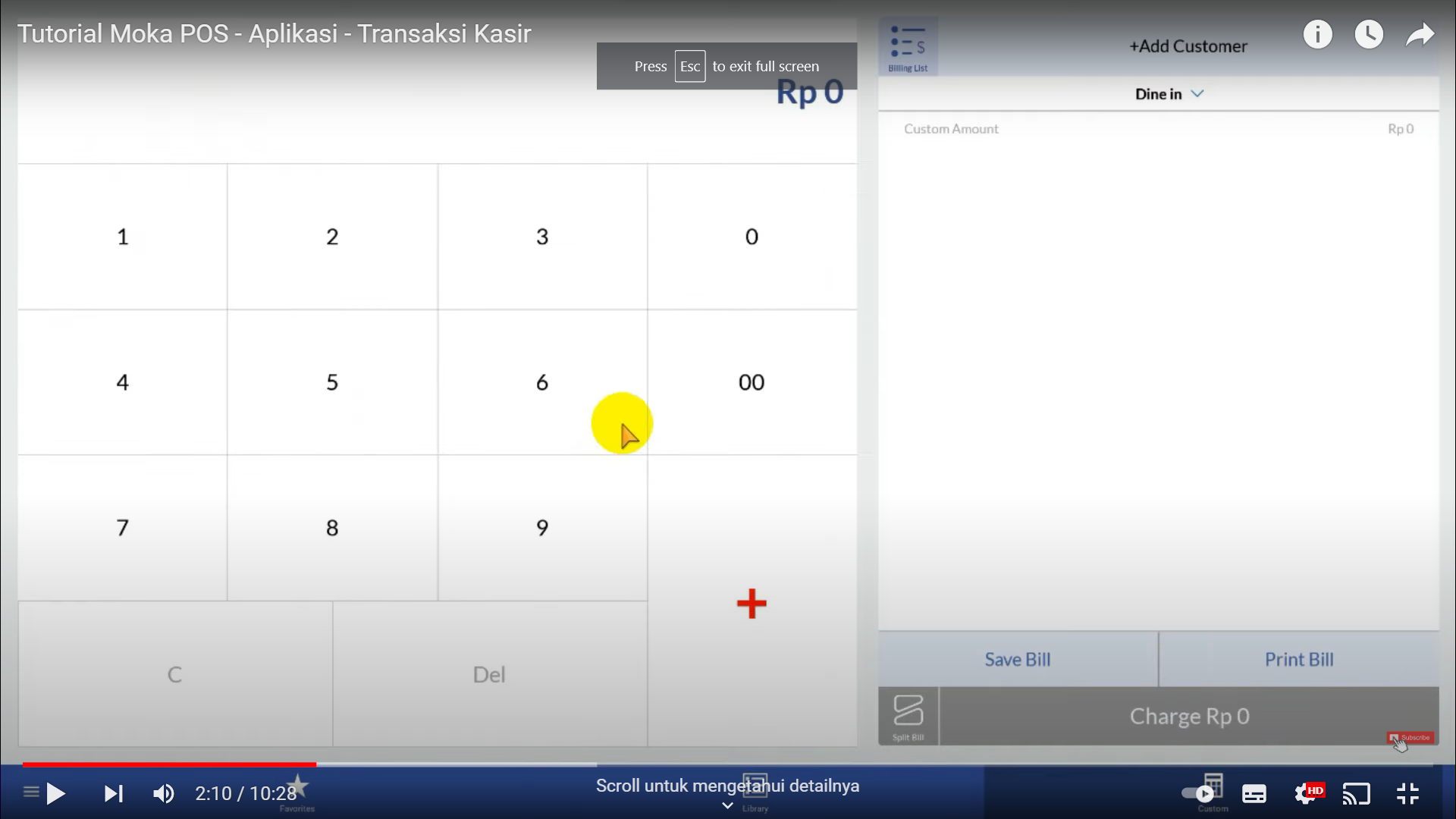 Screenshot tentang sistem MokaPOS yang mengijinkan pengguna memasukkan data menu custom